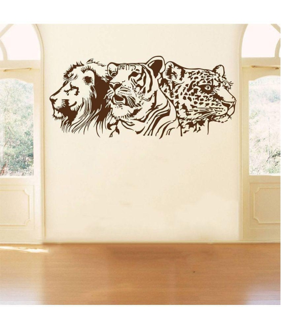 Asmi Collection Lion and Tiger Wall Sticker ( 40 x 90 cms )