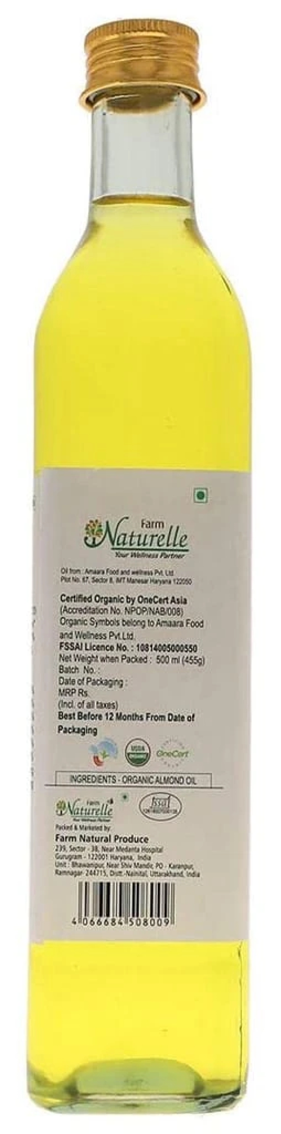 Farm Naturelle- Pure Almond Oil for Trusted Health Benefits of Entire Family.500ML