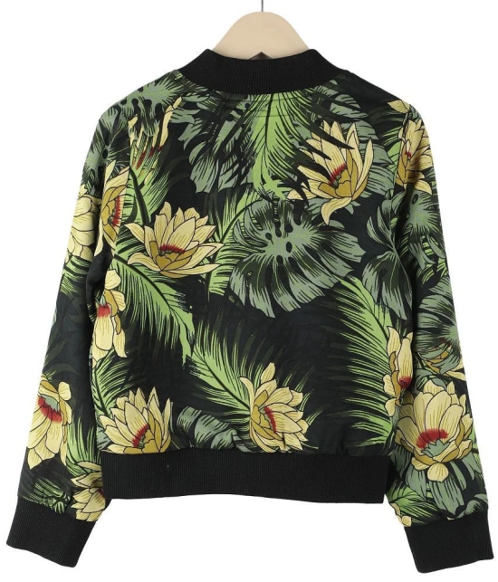 Tropical printed Green color Bomber Jacket - None