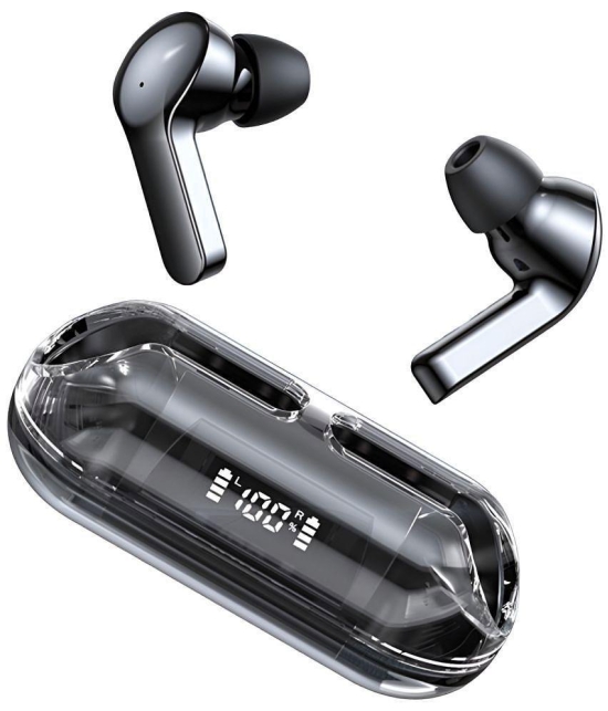 VEhop Transparent PRO Bluetooth True Wireless (TWS) In Ear 30 Hours Playback Fast charging,Powerfull bass IPX4(Splash & Sweat Proof) Black