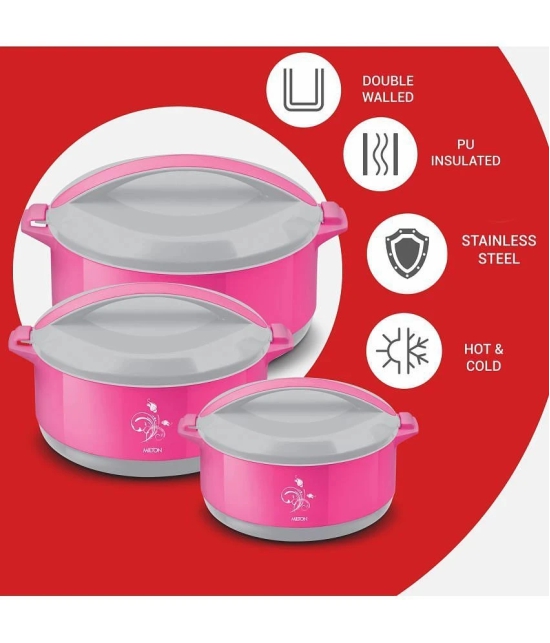 Milton Divine Jr Inner Steel Casserole Gift Set of 3, Pink - Pink