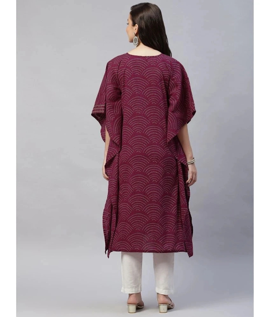 miravan - Magenta Cotton Womens Kaftan Kurti ( Pack of 1 ) - None