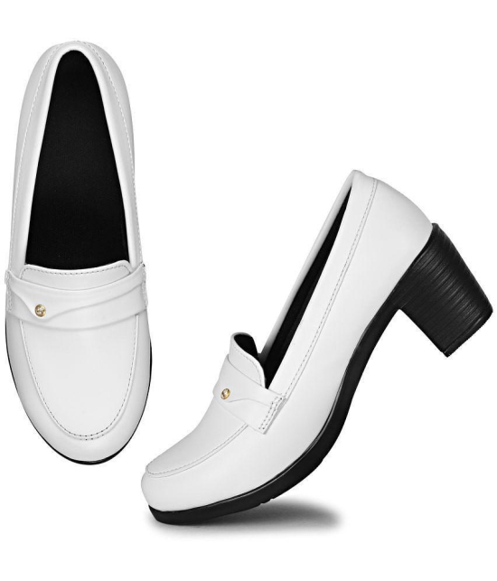 Saheb White Womens Pumps Heels - None