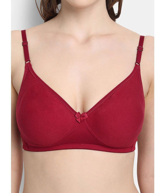 VStar - Maroon Cotton Blend Non Padded Women's Everyday Bra ( Pack of 1 ) - None