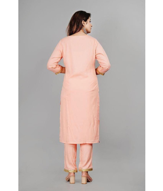 Smien - Pink Straight Rayon Womens Stitched Salwar Suit ( Pack of 1 ) - None