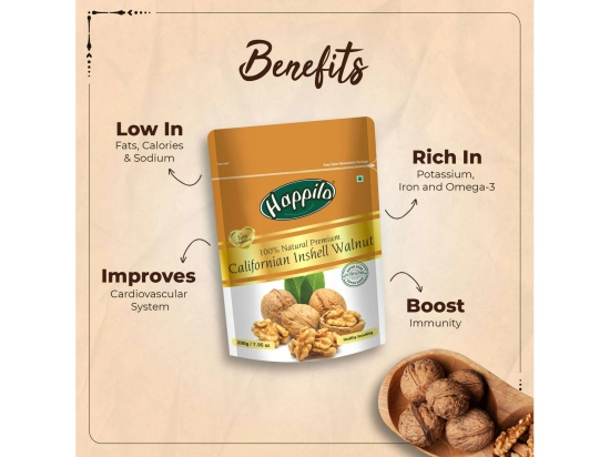 Happilo Essentials Californian Walnuts Inshell 400g