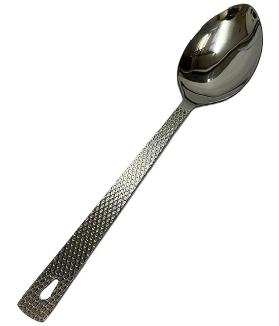 Dynore - Silver Stainless Steel Serving Spoon ( Pack of 5 ) - Silver