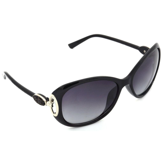 Hrinkar Grey Rectangular Sunglasses Brands Black Frame Polarized Goggles for Women - HRS439-BK-GRY