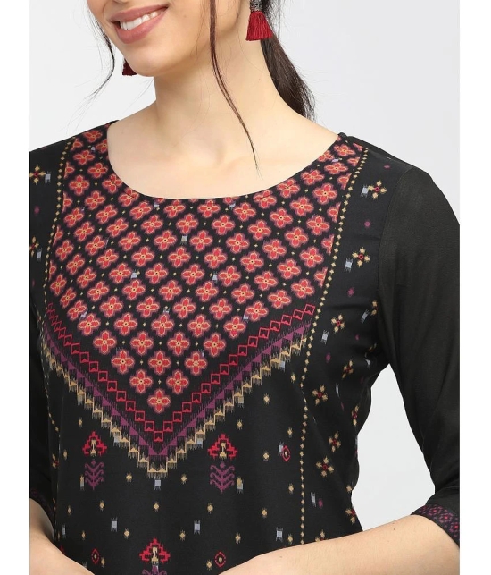 Ketch Polyester Printed Straight Womens Kurti - Black ( Pack of 1 ) - None