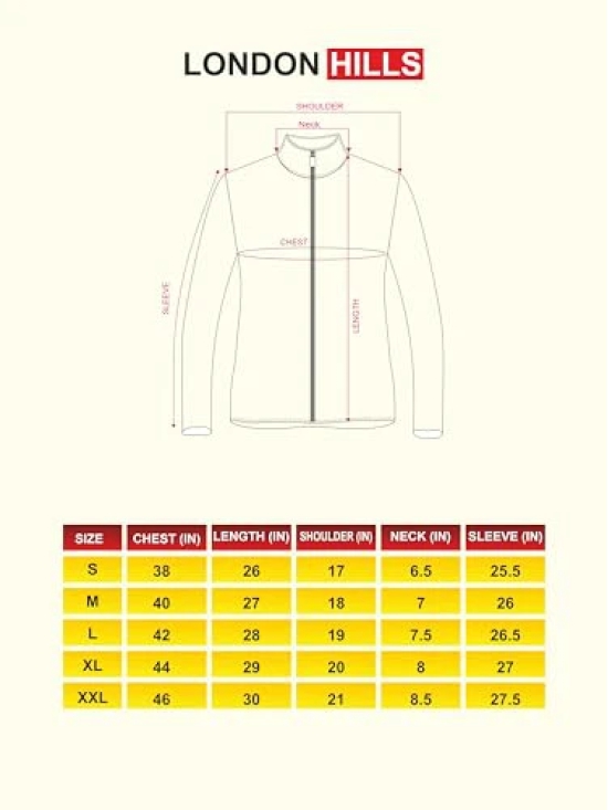 London Hills Full Sleeve Polyester Full Zip with Pocket Solid Mens Sports Track Standard Length Jacket