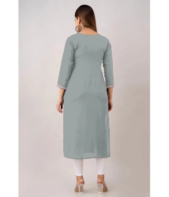 Kapadia - Grey Rayon Womens Straight Kurti ( Pack of 1 ) - None