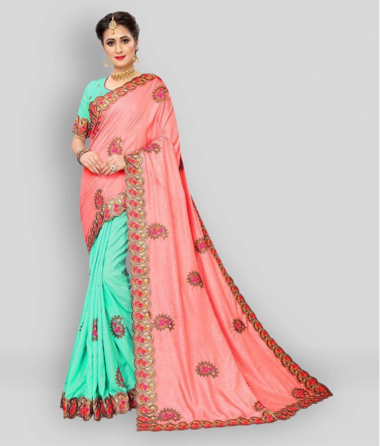 ofline selection - Multicolor Silk Blend Saree With Blouse Piece (Pack of 1)