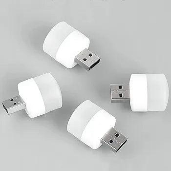 Aufkart Plug in LED Night Light Mini USB LED Light Flexible USB LED Ambient Light Mini USB LED Light, LED Portable car Bulb, Indoor, Outdoor, Reading, Sleep (4 pcs)