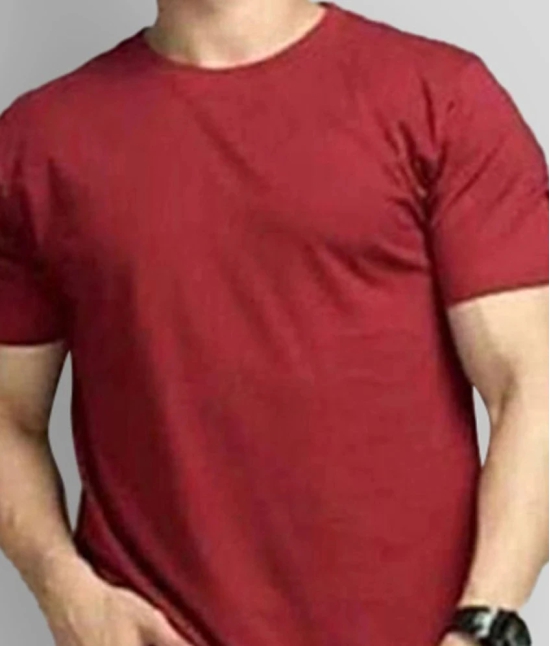 Glito - Maroon Cotton Blend Regular Fit Mens T-Shirt ( Pack of 1 ) - None