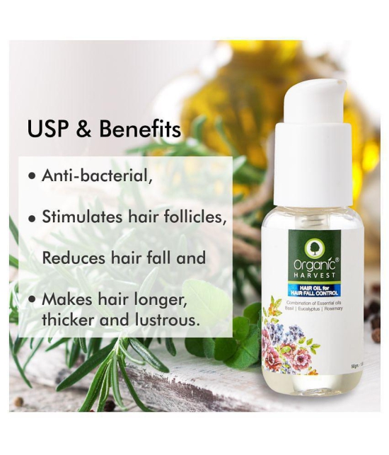 Organic Harvest Hair Oil for Hair Fall Control, Makes Hair Thicker & Stronger, Ideal for All Hair Types - 50ml