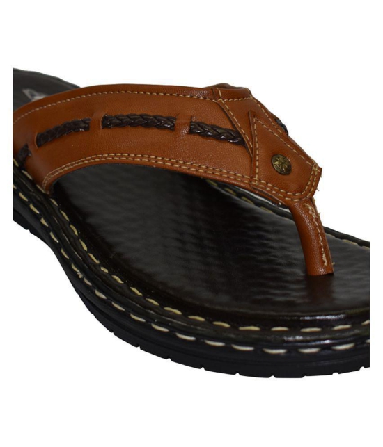 Ajanta Tan Flip Flops - None