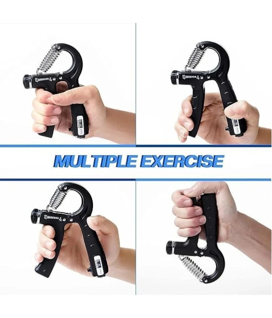 Counter Hand Gripper for Gym Workout Hand Exercise Equipment for Men & Women to Use in Home for Forearm Exercise Finger Exercise Power Gripper  Pack of 1 - Black