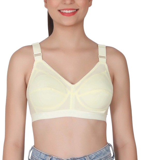 Eves Beauty Womens Full Coverage Non Padded/Non Wired Bra.(Pack of 2)-38C / Cream / Cotton Polyester