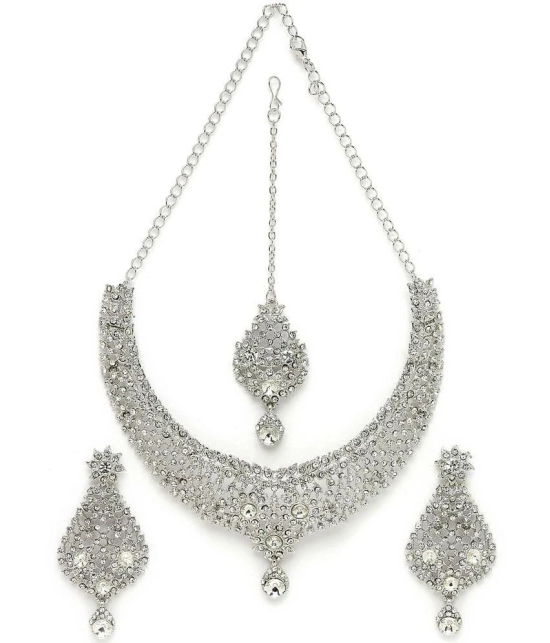 Sukkhi Silver Alloy Necklace Set ( Pack of 1 ) - Silver