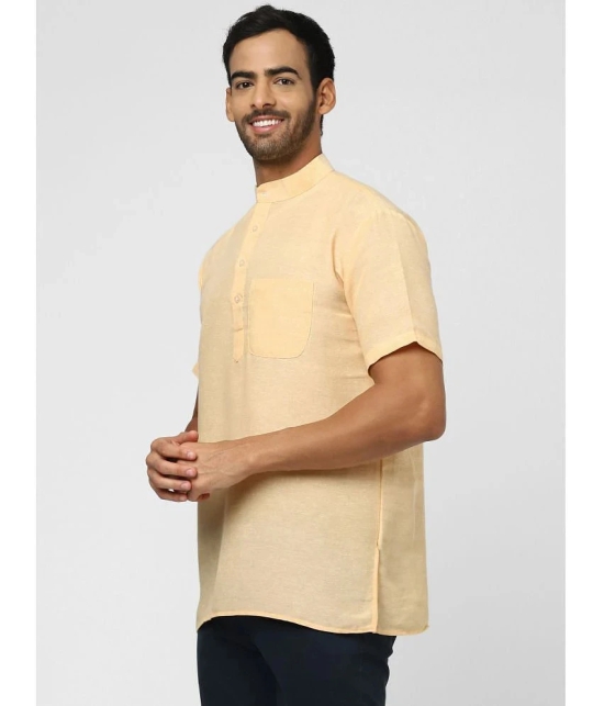 DESHBANDHU DBK - Yellow Cotton Blend Mens Regular Kurta ( Pack of 1 ) - None