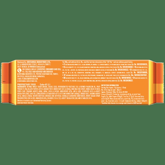 Britannia Gobbles Orange Bites Cake, 3X50 G Multipack