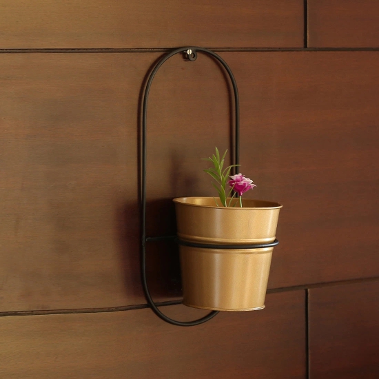 The Arched Bucket Wall Planter Pot In Galvanized Iron