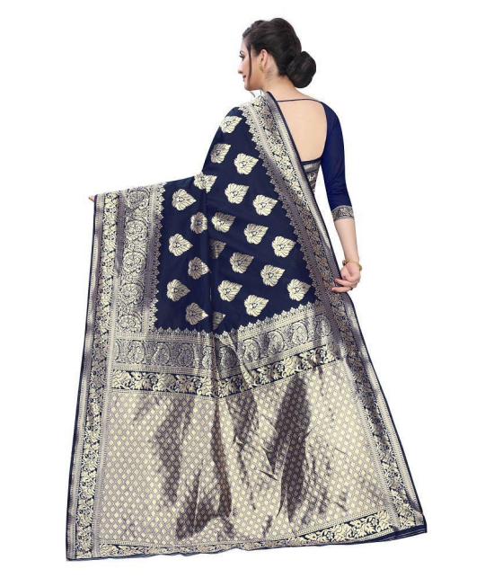 ofline selection Blue Jacquard Saree