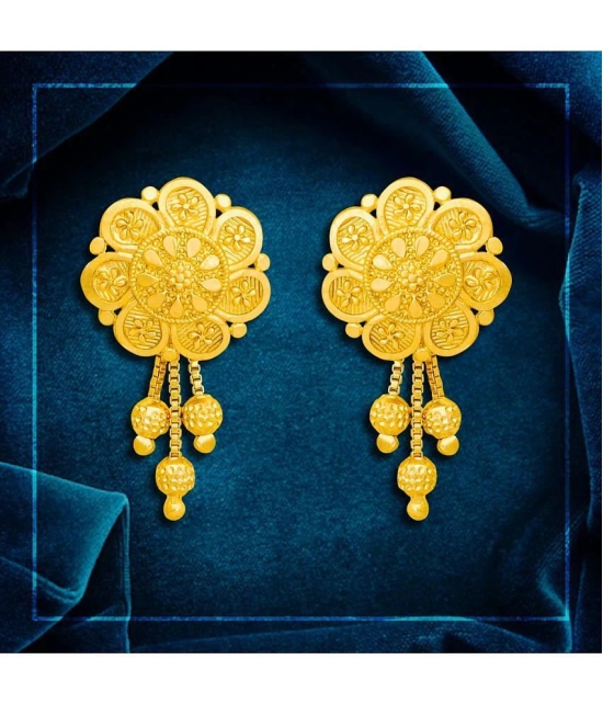 LUV FASHION Golden Danglers Earrings ( Pack of 1 ) - Golden