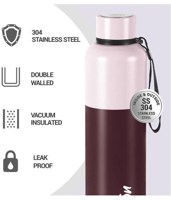 Milton Ancy 1000 Thermosteel Water Bottle, 1.05 Litre, Brown | 24 Hours Hot and Cold | Easy to Carry | Rust Proof | Tea | Coffee | Office| Gym | Home | Kitchen | Hiking | Trekking | Travel -