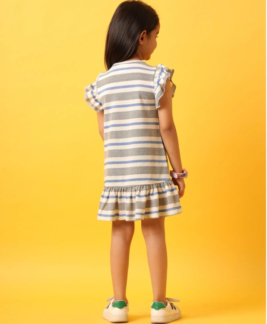 GREY WHITE STRIPED RUFFLE DRESS-GREY-10-12 YEARS / 1N / GREY