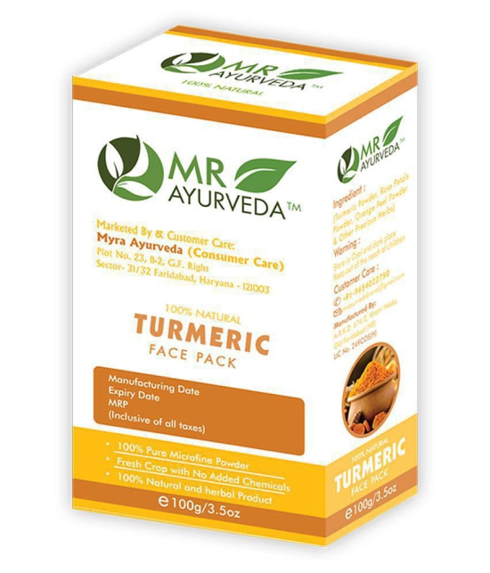 MR Ayurveda 100% Organic Turmeric Powder Face Pack Masks 100 gm