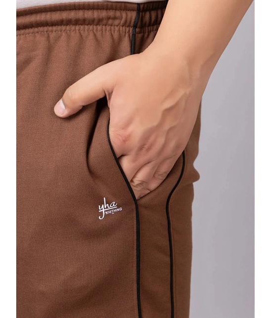 YHA Dirty Brown Fleece Mens Trackpants ( Pack of 1 ) - None