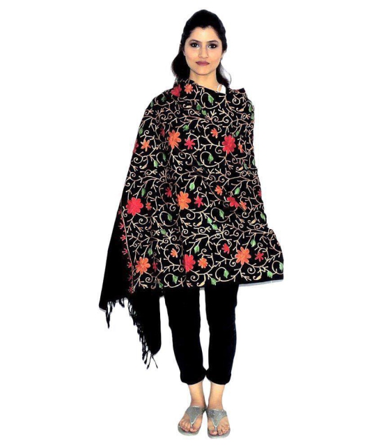 Indian Fashion Guru Black Ari Embroidery Shawl