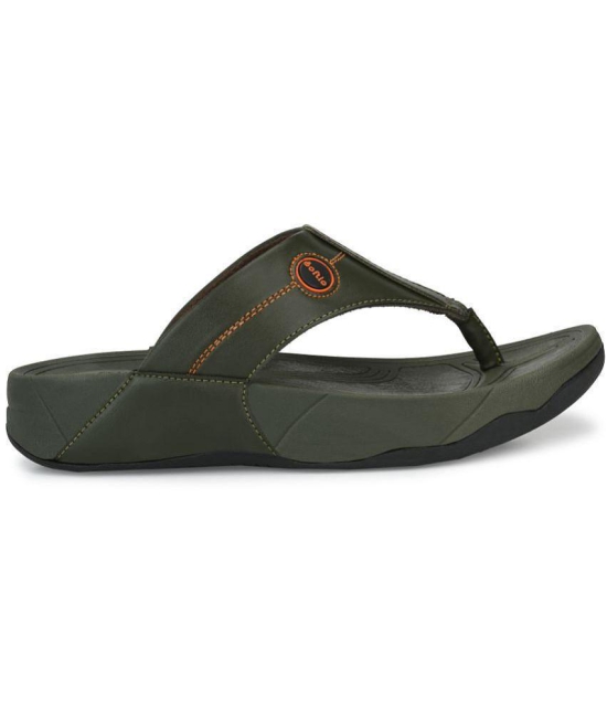 softio - Olive Mens Thong Flip Flop - None