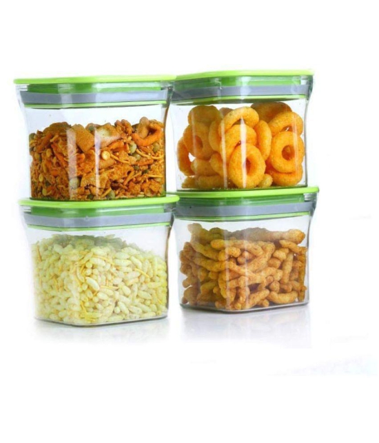 Analog kitchenware Pasta,Grocery,Dal Polyproplene Food Container Set of 4 550 mL - Light Green