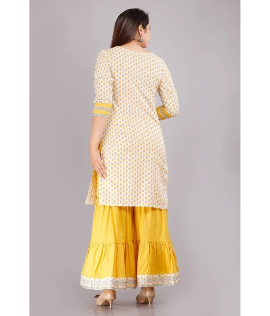 JC4U - Yellow Straight Cotton Womens Stitched Salwar Suit ( Pack of 1 ) - None