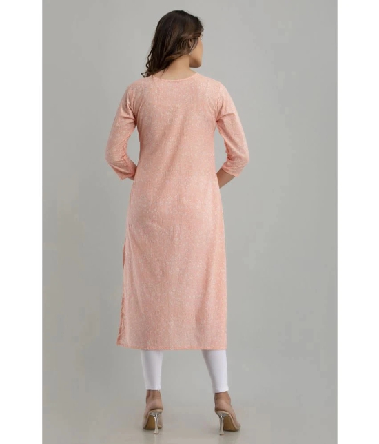 Frionkandy - Peach Cotton Womens A-line Kurti ( Pack of 1 ) - None