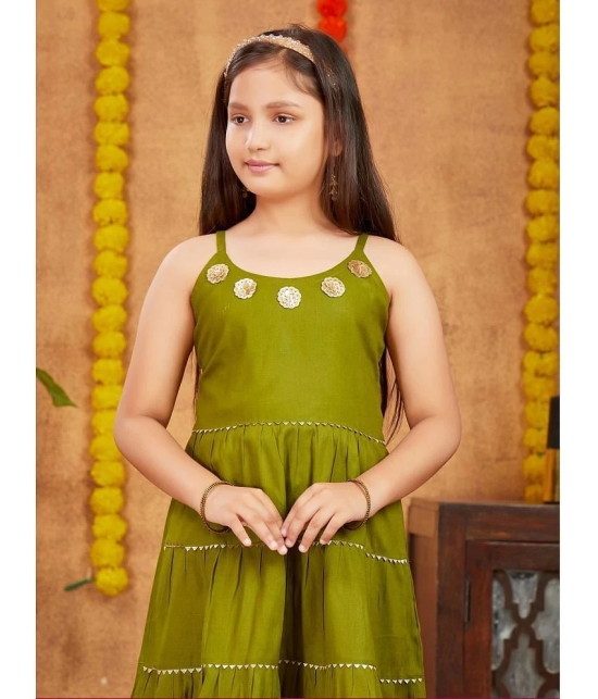 Aarika Olive Rayon Girls Top & Dhoti Set ( Pack of 1 ) - None