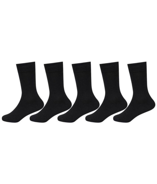 Bonjour - Cotton Blend Black Boys School Socks ( Pack of 5 ) - 12-13Years