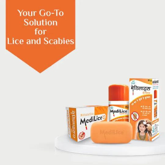 Medilice Lice & Scabies Combo | Anti Lice Lotion 30ml + Medicated Soap 75g | Suitable For All Skin Types of Men & Women | Trusted Brand Since 1998