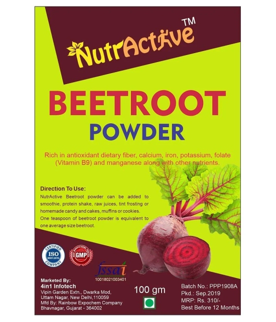 NutrActive Natural Beetroot 100 gm Vitamins Powder