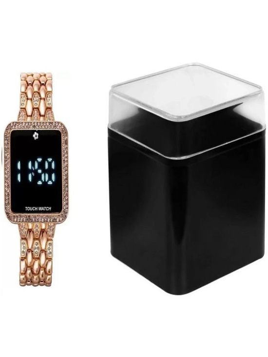 Rhonium Rose Gold Metal Digital Womens Watch