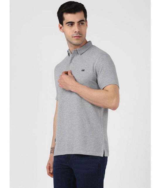 UrbanMark Men Half Sleeves Regular Fit Solid Polo T Shirt-Melange Grey - None