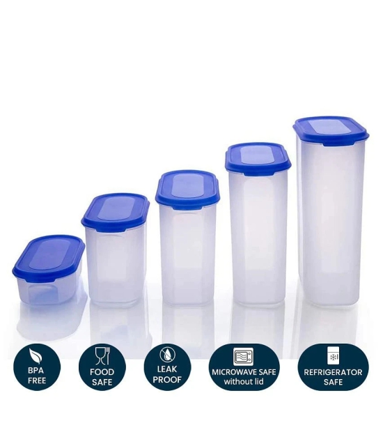 HOMETALES - Grocery/Food/Pasta Polyproplene Navy Blue Dal Container ( Set of 5 ) - Navy Blue