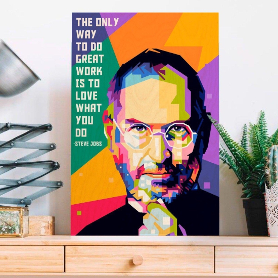 Steve Jobs Wood Print-5x7 Inch