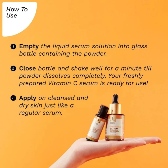 Pilgrim Australian 20% Vitamin C Serum (freshly made) for glowing skin with Kakadu Plum & Lime Pearl?| Non-irritating 99% Vitamin C Powder (EAA) + Liquid Serum solution | For women & men | 25 ml