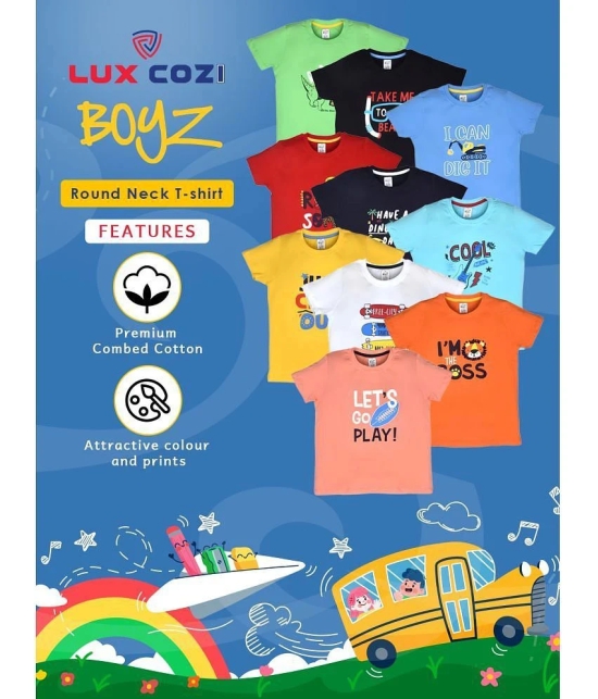 Lux Cozi - Yellow Cotton Boys T-Shirt ( Pack of 2 ) - None