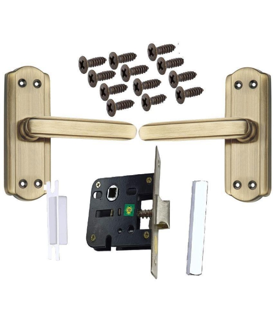 Onmax Iron Baby Latch Keyless Lock Complete Set with Antique Brass Finish (ZL+S701BAB) (Bathroom & Bedroom Latch)