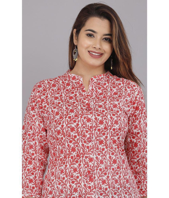 HIGHLIGHT FASHION EXPORT - Peach Cotton Women''s Ethnic Tunic ( Pack of 1 ) - None