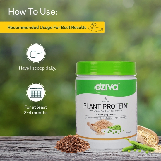 Oziva Organic Plant Protein Powder  30g Vegan Protein  Unflavored  Lean Muscle  Improve Metabolism-Oziva Organic Plant Protein Powder | 30g Vegan Protein | Unflavored | Lean Muscle | Improve Meta